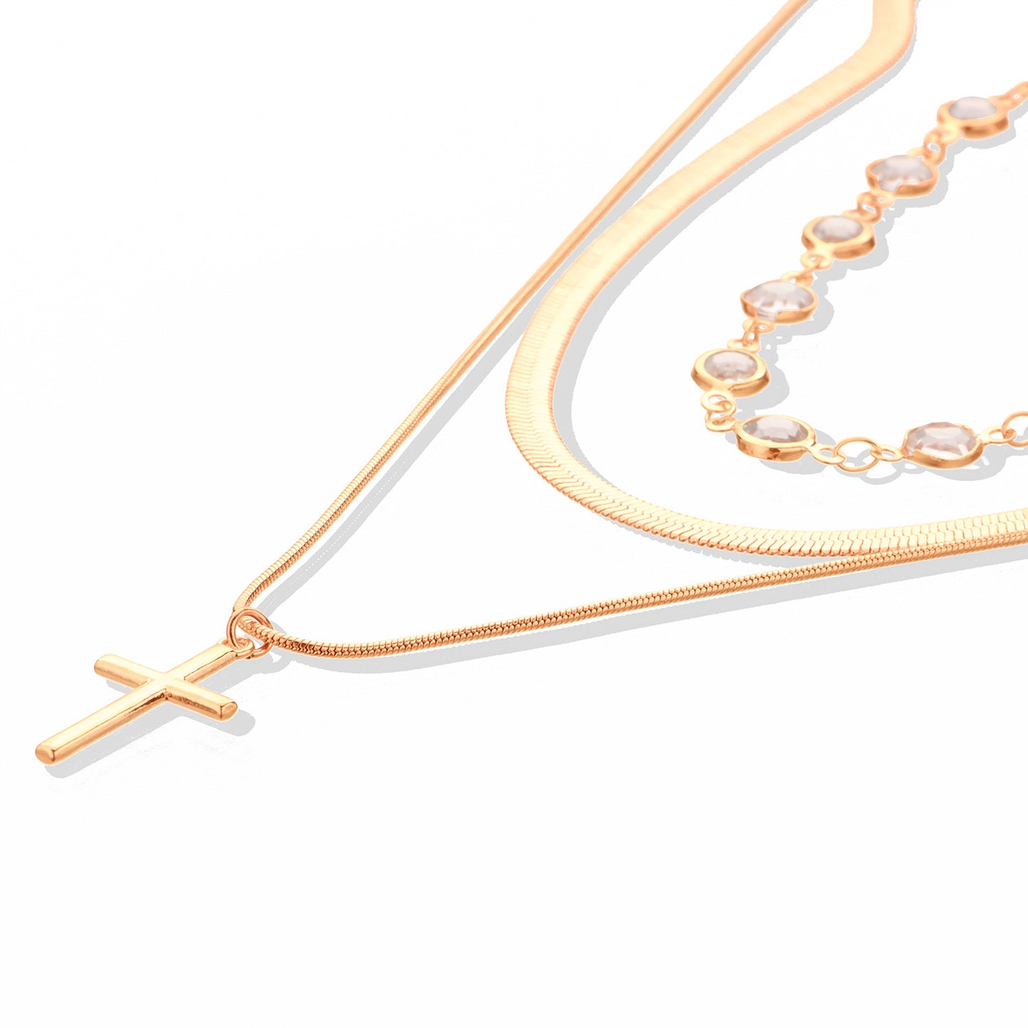 Fashion Rhinestone Necklace Cross Pendant Necklace For Women